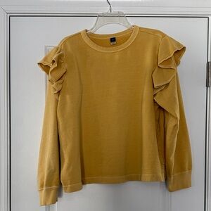 Old Navy Mustard Ruffled Sweatshirt